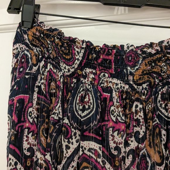 Anthropology Maxi Skirt Paisley Wrap w/Elastic Scrunched Waist Size L - Picture 5 of 9